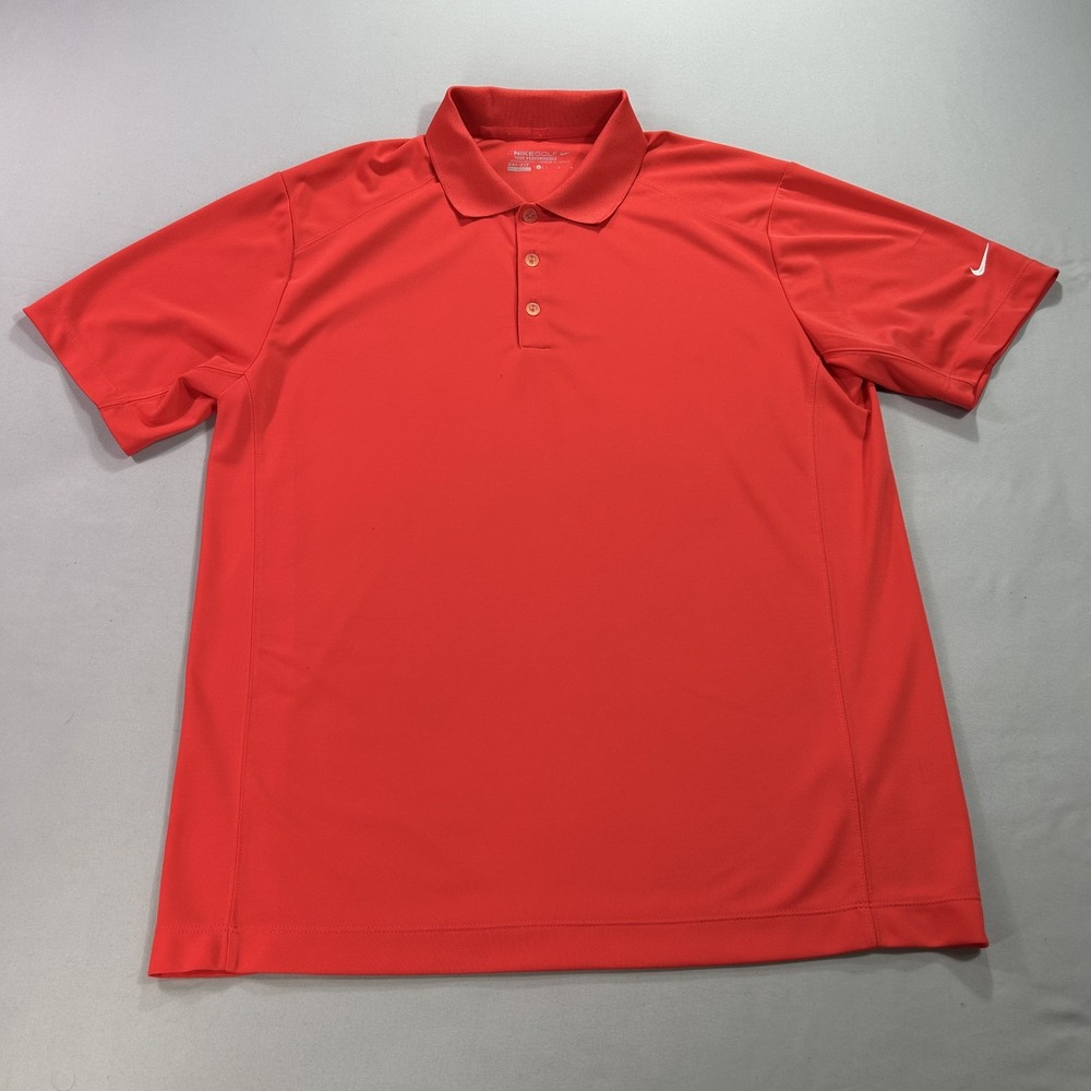 Nike Golf Polo Shirt Mens Large Red Tour Performance Dri-Fit Athletic 509167-647